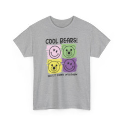 Tee-shirt Unisexe Cool Bears Graphique – T-shirt Pop Art Smiley Ours Coloré – Look Amusant Rétro S à 3XL