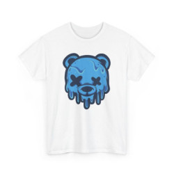 Tee-shirt Graphique Ours Fondu Bleu – Style Cartoon Drip – Unisexe Adulte S à 3XL