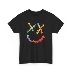 T-shirt Smiley X Gribouillé – Design Coloré Peinture Abstraite – Unisexe Adulte S à 3XL