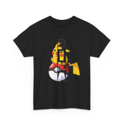 T-shirt Pikachu Pika Pokéball | Design Fan Art Pokémon | Tee-shirt Graphique Geek Otaku Gamer Unisexe