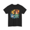 T-shirt Manga Style Pokémon avec 4 Créatures Élementaires – Tee-shirt Graphique Geek Otaku Unisexe Noir, Blanc, Gris