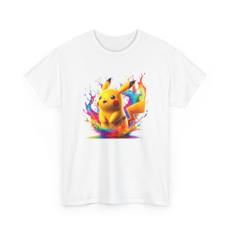 T-shirt Graphique Créature Jaune Style Manga  Explosion Couleurs Splash  Unisexe Kawaii Geek