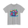 T-shirt Style Stitch Tropical Coloré  Design Fleurs d’Hibiscus & Jungle  Look Fun et Kawaii