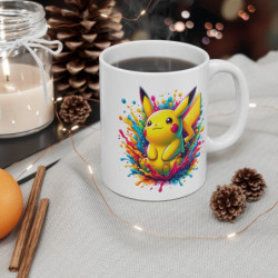 Tasse Créature Jaune Pikachu – Mug Électrique Pop Coloré – Cadeau Fun Céramique 325ml