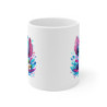 Tasse Créature Stich Bleue – Mug Tropical Exotique avec Fleurs & Splash – Cadeau Original Céramique 325ml