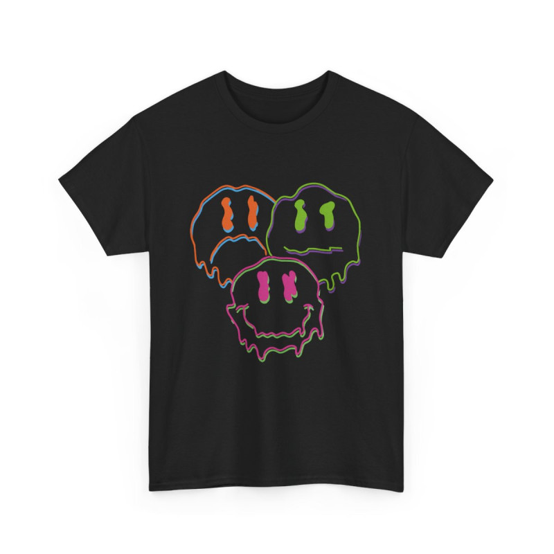Tee Shirt Smiley Fondant Coloré  T-shirt Graphique Unisexe S-3XL  Mode Streetwear Fun et Original