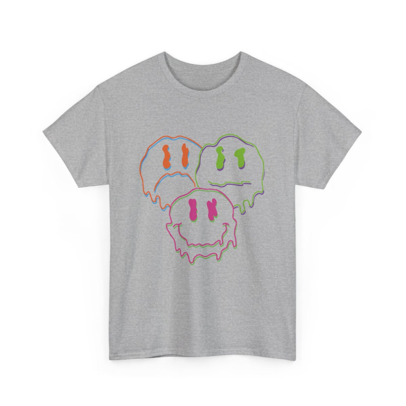 Tee Shirt Smiley Fondant Coloré  T-shirt Graphique Unisexe S-3XL  Mode Streetwear Fun et Original