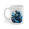 Tasse Motocross Bleue  Mug Pilote Moto Cross Freestyle  Cadeau Sport Extrême Céramique 325ml