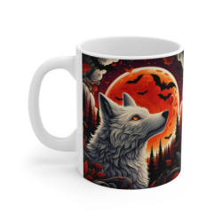 Tasse Loup Lune Rouge – Mug...
