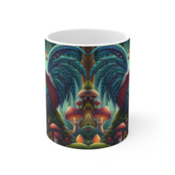 Tasse Coq Féerique Couleurs Arc-en-ciel – Mug Forêt Magique Fantaisie – Cadeau Original 325ml