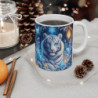 Tasse Tigre Blanc Hiver Féérique – Mug Forêt Enneigée Fantaisie – Cadeau Animal Glacial Majestueux 325ml
