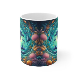 Tasse Dauphins Vortex Océan – Mug Univers Marin Fantastique – Illustration Poétique 325ml