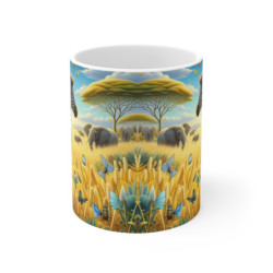 Tasse Zèbre & Éléphant Savane – Mug Safari Panoramique – Cadeau Nature Africaine Céramique 325ml