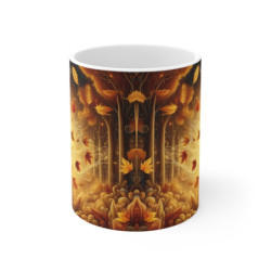 Tasse Lion Royal Automne – Mug Panoramique Animal Totem – Cadeau Nature Spirituelle Céramique 325ml