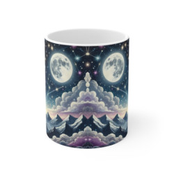 Tasse Loups Étoilés & Lune – Mug Panoramique Constellations – Cadeau Animal Totem Spirituel Céramique 325ml