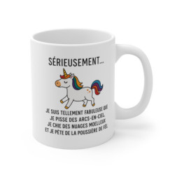 Mug Licorne Drôle – Tasse Humour Fabulouse Arc-en-Ciel – Idée Cadeau Amie, Femme, Anniversaire 325ml