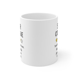 Mug Drôle Départ Collègue – « Super collègue, moins une étoile pour ton départ » – Cadeau Pot de Départ, Bureau 325ml