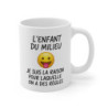 Tasse Céramique 325ml “L’Enfant du Milieu” – Mug Humour Famille Frères Sœurs – Cadeau Drôle