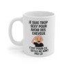 Tasse Céramique 325ml “Trop Sexy pour Avoir des Cheveux” – Mug Humour Chauve – Cadeau Drôle Homme