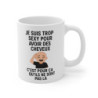 Tasse Céramique 325ml “Trop Sexy pour Avoir des Cheveux” – Mug Humour Chauve – Cadeau Drôle Homme