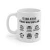 Tasse Céramique 325ml “Ce Que Je Fais Pendant Mon Temps Libre” – Mug Humour Voitures – Cadeau Amateur Automobile