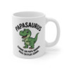 Tasse Céramique 325ml “Papasaurus” – Mug Humour Dinosaure Papa – Cadeau Original Fête des Pères, Anniversaire ou Noël