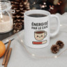 Tasse Énergisé par le Café – Mug Humour Kawaii Tasse Mignonne – Cadeau Amoureux du Café 325ml