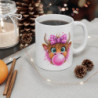 Tasse Vache Bubble Gum – Mug Kawaii Nœud Rose Drôle – Cadeau Animal Mignon 325ml