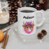 Tasse Personnalisable Vache Bubble Gum – Mug Prénom Kawaii Nœud Rose – Cadeau Animal Mignon 325ml