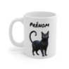 Mug Personnalisé Chat Noir – Tasse Céramique avec Prénom – Illustration Réaliste de Chat Noir aux Yeux Verts