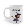 Mug Personnalisé Sorcière – Tasse Halloween avec Prénom – Illustration d’une Petite Sorcière sur Balai – Cadeau Magique
