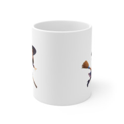Mug Sorcière Halloween – Tasse Céramique 325ml avec Illustration Petite Sorcière sur Balai – Cadeau Magique