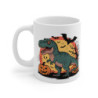 Mug Dinosaure Halloween 325ml – Tasse Céramique T-Rex Citrouilles Chauves-Souris – Cadeau Café Thé Effrayant