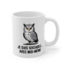 Mug Humour Hibou 325ml – Tasse Céramique Drôle “Je Suis Sociable Avec Moi-Même” – Cadeau Original Sarcastique
