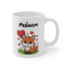 Tasse Personnalisable Renard 325ml – Mug Cœur & Renard Mignon avec Prénom – Cadeau Amour
