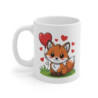 Mug Renard Mignon 325ml – Tasse Céramique Cœur Rouge Cartoon – Cadeau Amour Original
