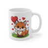 Mug Renard Mignon 325ml – Tasse Céramique Cœur Rouge Cartoon – Cadeau Amour Original