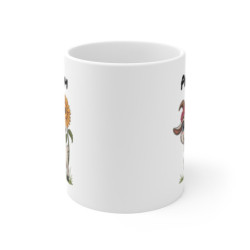 Tasse Personnalisable Chèvre 325ml – Mug Cartoon Mignon Tournesol & Fleurs avec Prénom – Cadeau