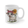 Mug Chèvre Mignonne 325ml – Tasse Céramique Tournesol & Fleurs Cartoon – Cadeau Nature Original