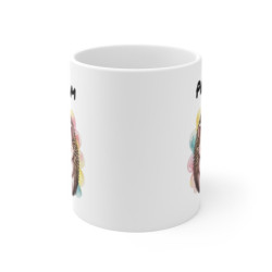 Tasse Personnalisable Hérisson 325ml – Mug Mignon Fleur Jaune Fond Pastel avec Prénom – Cadeau Original