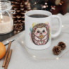 Mug Hérisson Mignon 325ml – Tasse Céramique Fleur Jaune Fond Pastel – Cadeau Original Douceur
