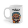Mug Halloween Personnalisé – Tasse avec Prénom – Vache Highland Déguisée en Vampire avec Citrouille