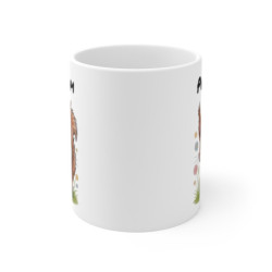 Mug Personnalisé – Tasse avec Prénom – Écureuil Mignon dans un Champ de Fleurs – Cadeau Original