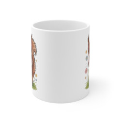 Mug Écureuil Mignon – Tasse avec Illustration Animalière et Fleurs – Cadeau Nature et Forêt