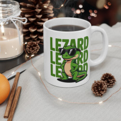 Tasse Lézard Cool 325ml – Mug Reptile Drôle Cartoon – Cadeau Humour Amis Collègues Céramique