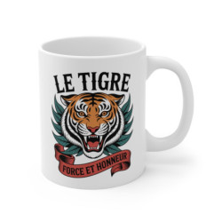 Tasse Tigre 325ml – Mug Force et Honneur – Design Animal Puissant Motivant – Céramique Cadeau Original
