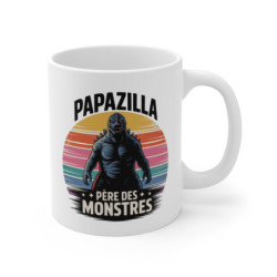 Tasse Papazilla 325ml – Mug Monstre Drôle Fête des Pères – Cadeau Original Papa Céramique