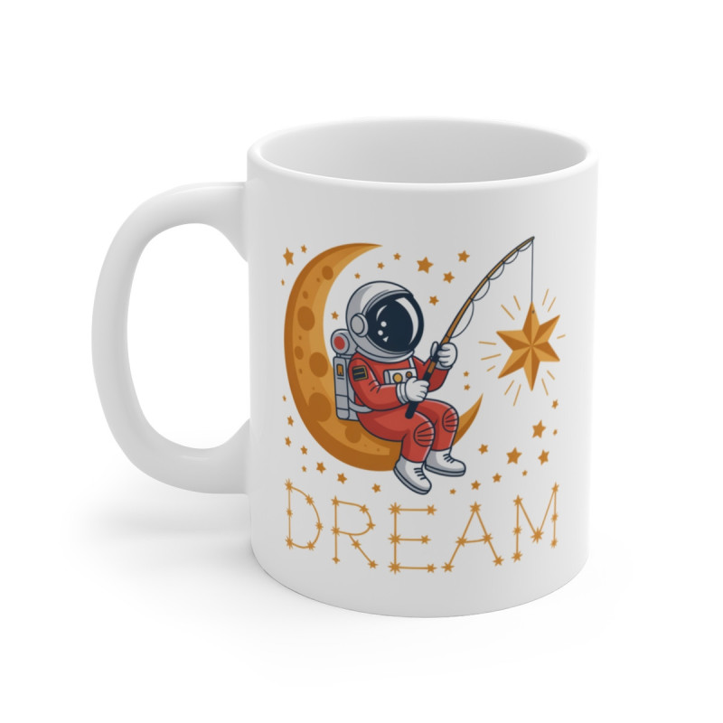 Tasse Astronaute 325ml – Mug Rêve Lune et Étoiles – Cadeau Poétique Espace Inspiration Céramique