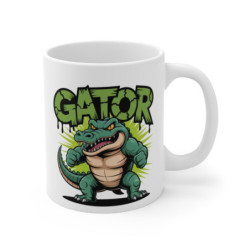 Tasse Alligator 325ml – Mug Gator Cartoon Musclé – Cadeau Original Animal Sauvage Céramique