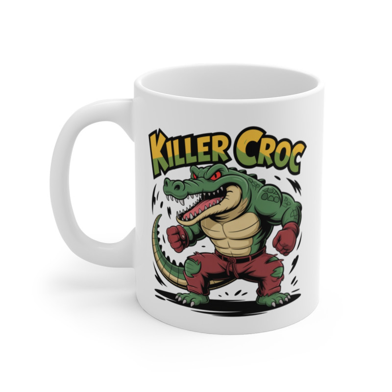 Tasse Crocodile 325ml – Mug Killer Croc Cartoon – Cadeau Original Animal Sauvage Musclé Céramique